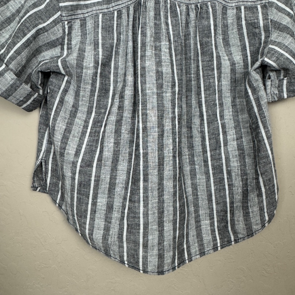 ANTHROPOLOGIE Pilcro Linen Henley Surf Shirt - Picture 12 of 15